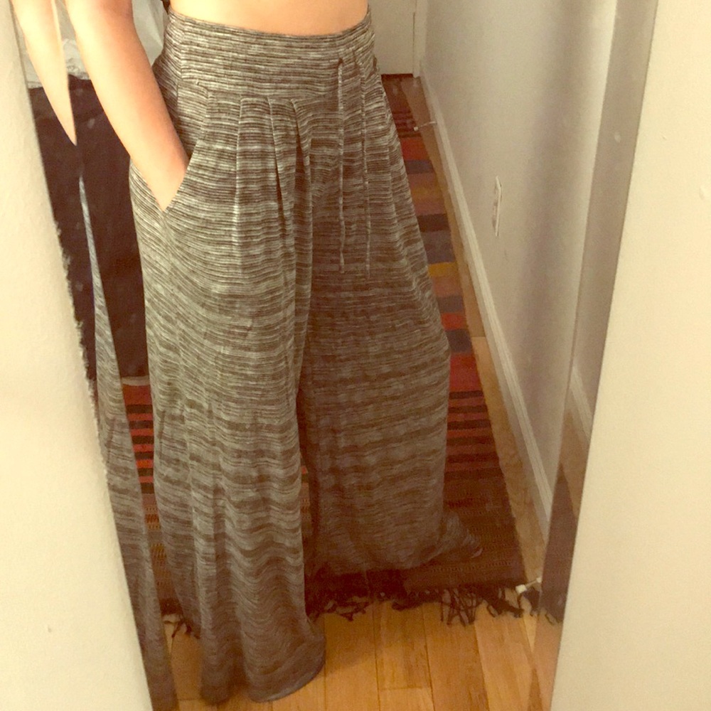 Anthropologie Black & White Striped Pants